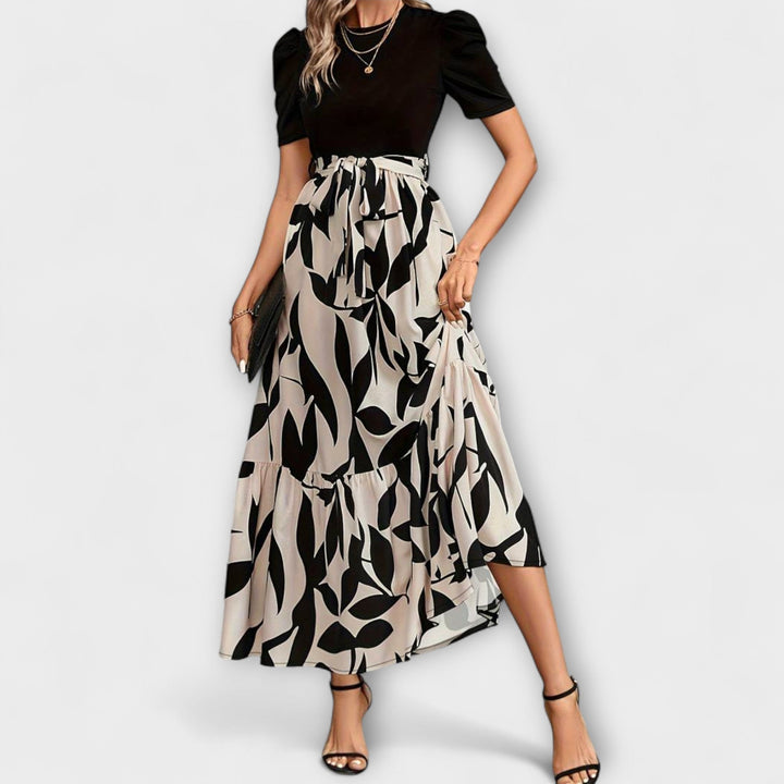Luna - Robe d'été à motif floral et décolleté rond