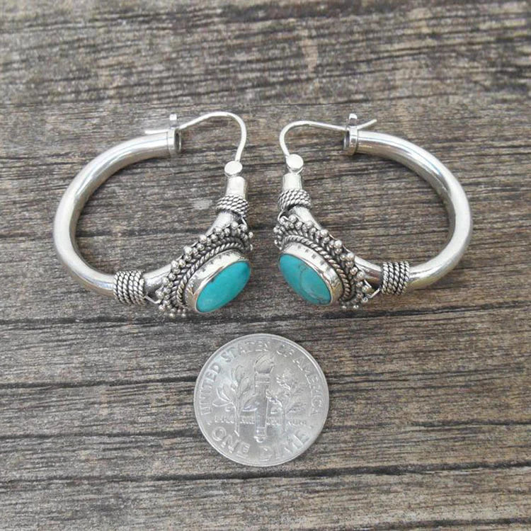 Boucles d'oreilles élégantes avec turquoise