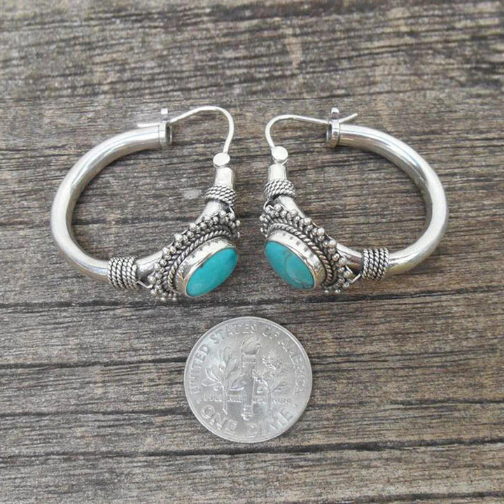 Boucles d'oreilles élégantes avec turquoise