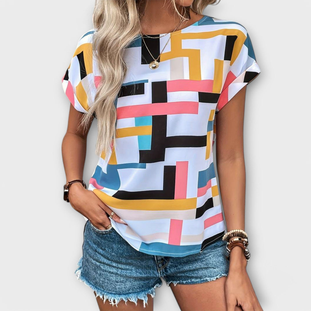 Chloe - Blouse courte à manches courtes