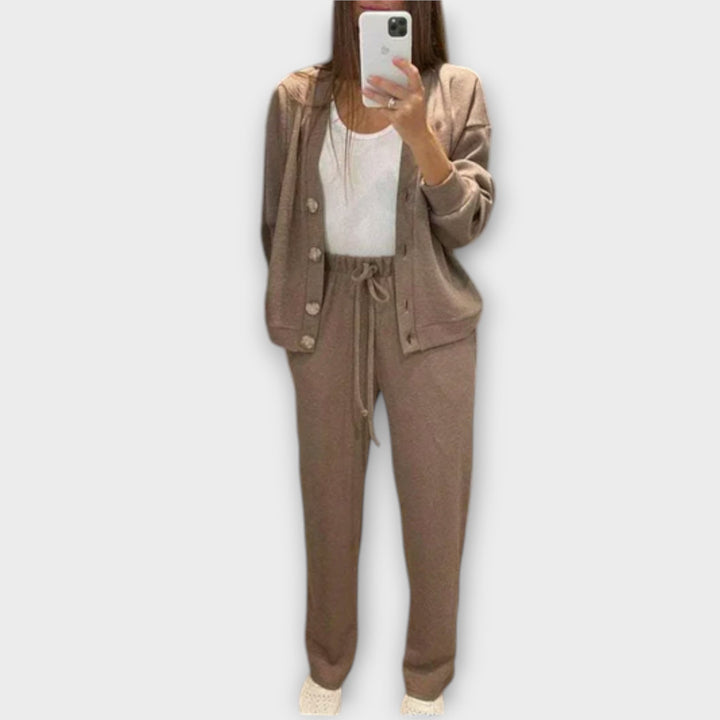 Hedviga - Ensemble de manteau et pantalons en tricot