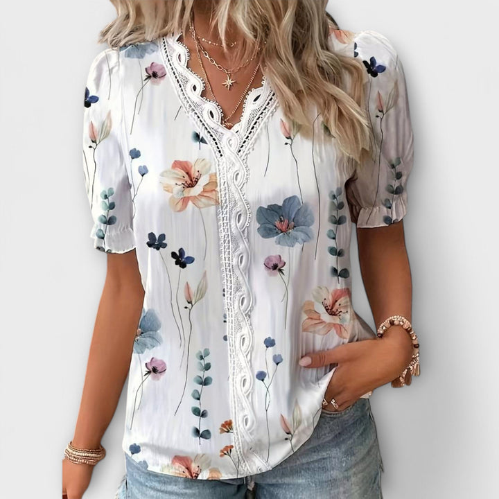 Emily - Blouse à la mode avec décolleté en V