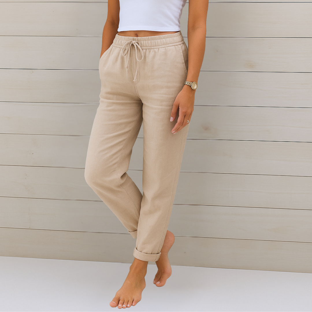 Maja - Pantalons Stretch en Lin Respirant Premium