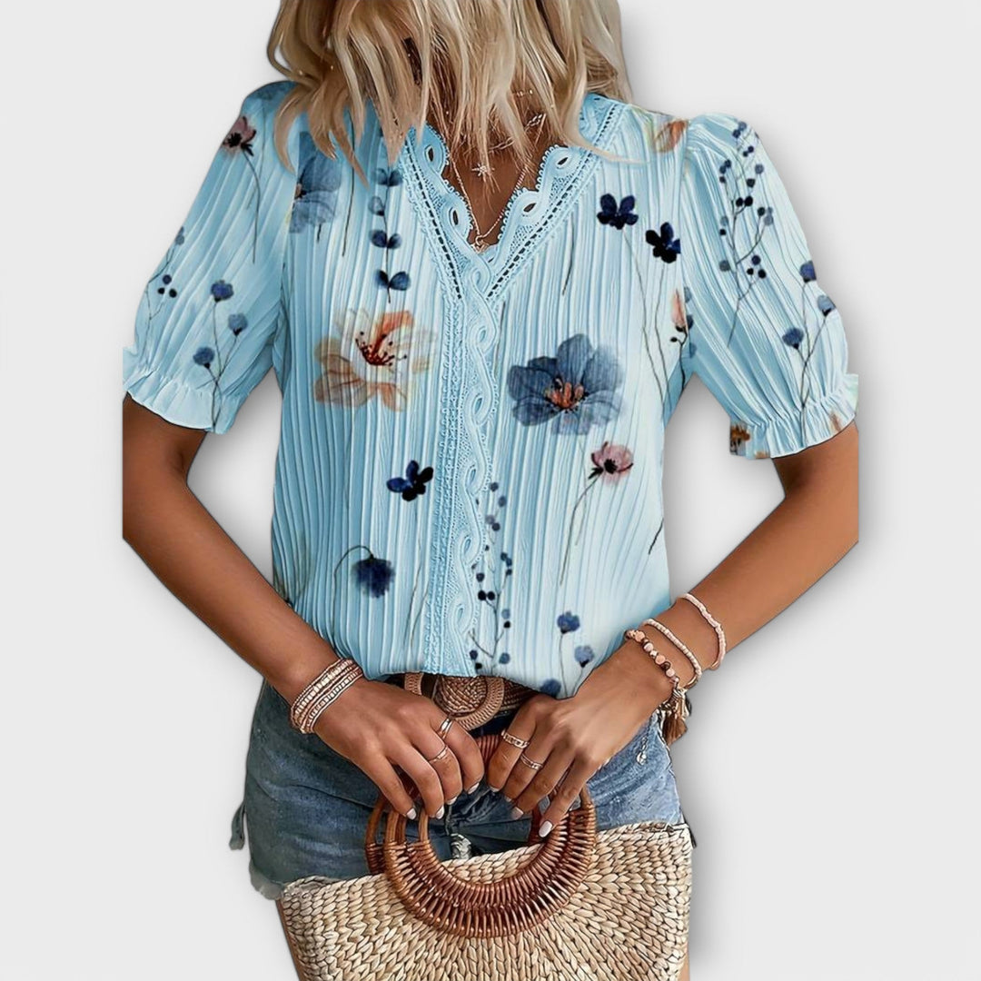 Emily - Blouse à la mode avec décolleté en V
