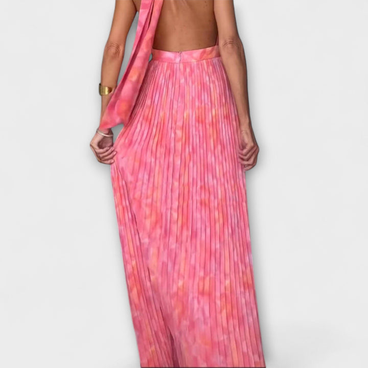 Seraphina - Robe Maxi Élégante avec Col Halter et Décolleté en V