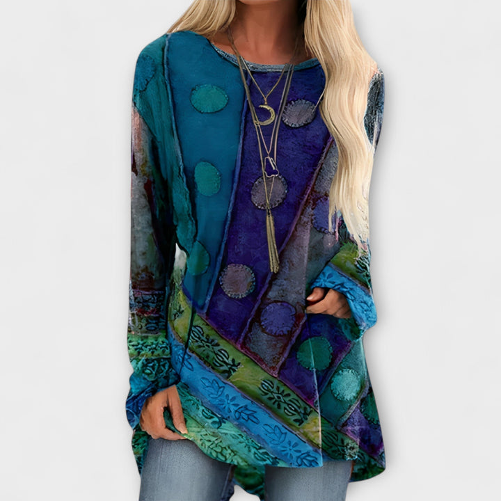 Blouse femme stylée avec imprimé ethnique
