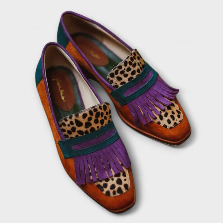 Fallon – Mocassins marron avec imprimé léopard