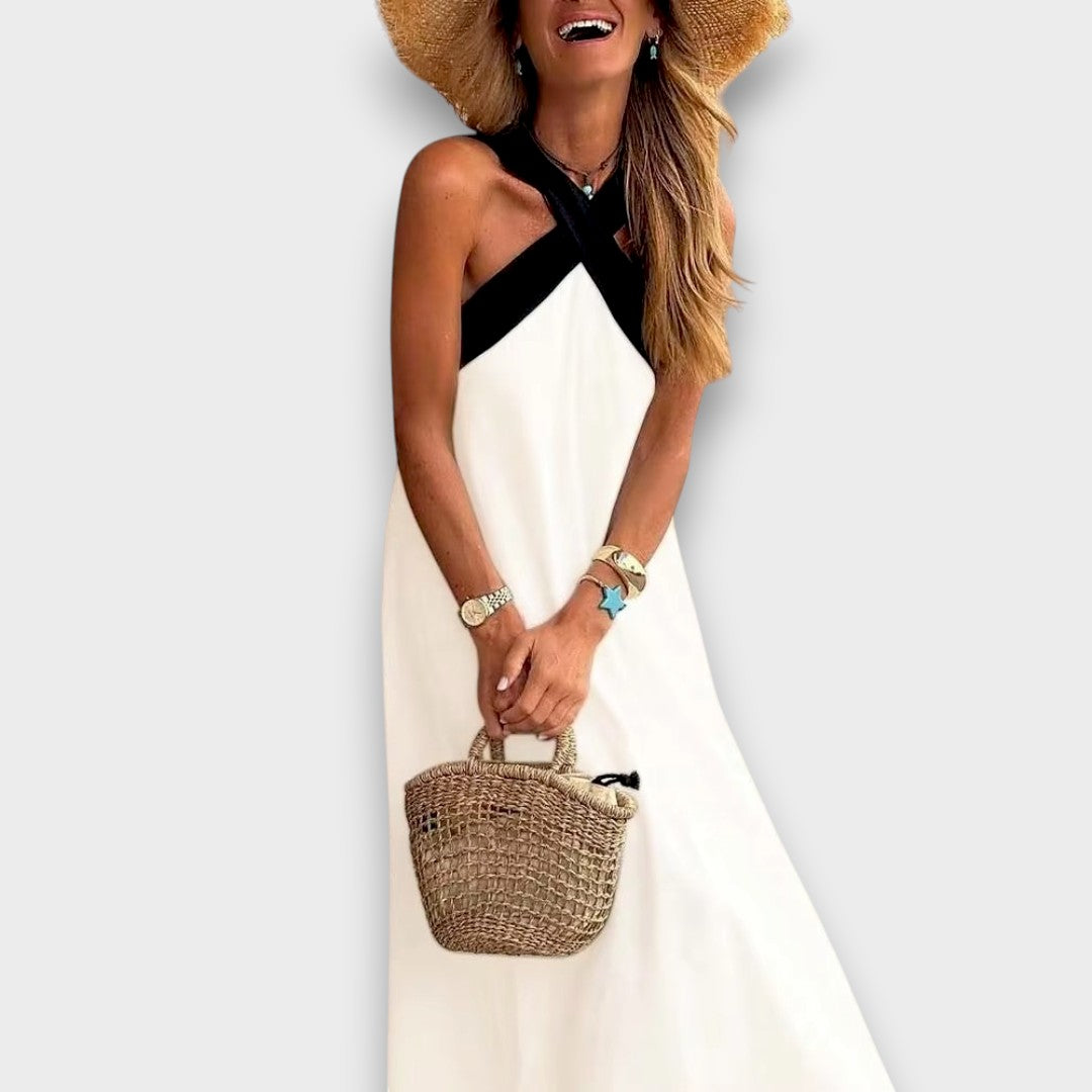 Iva - Robe maxi avec bretelles croisées