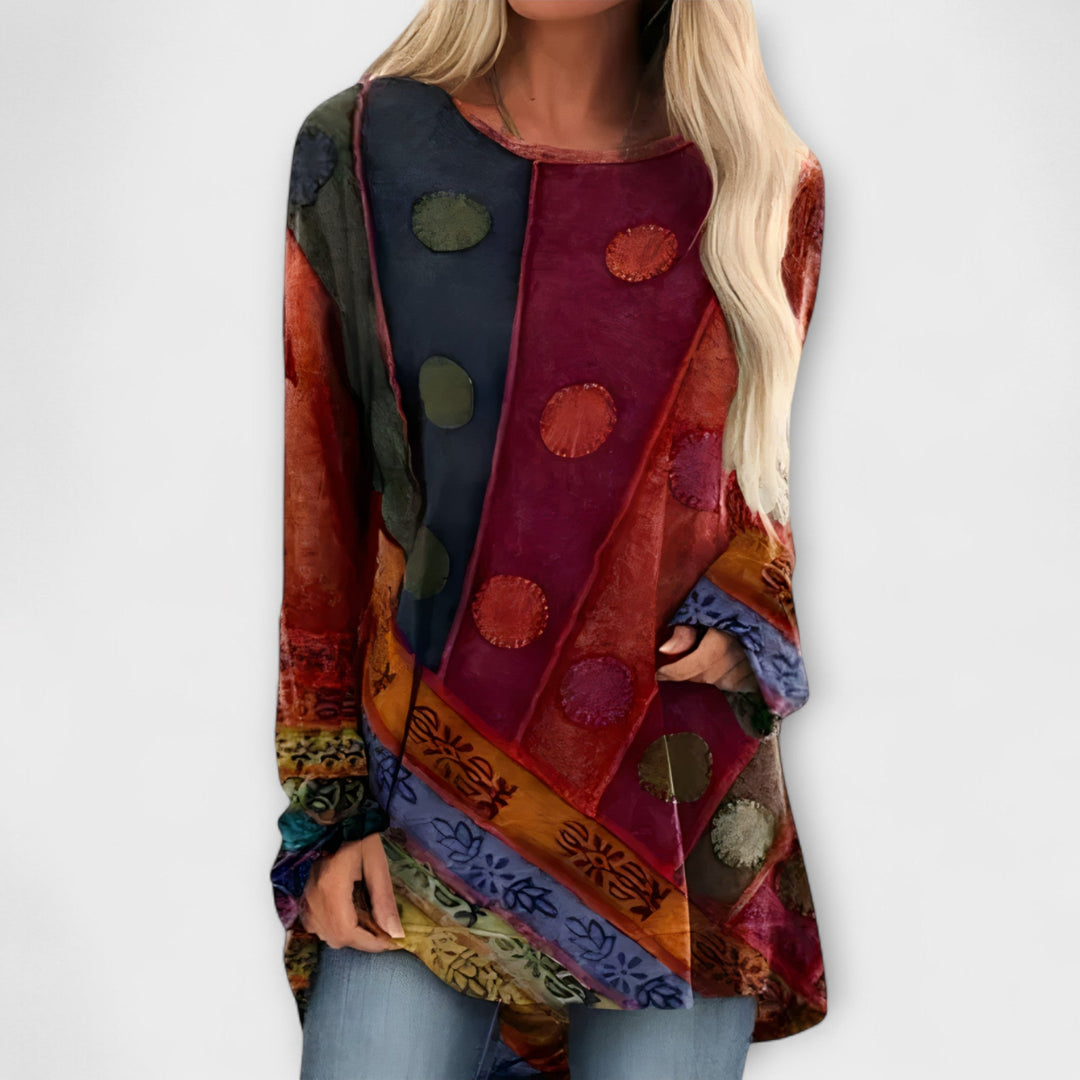 Blouse femme stylée avec imprimé ethnique