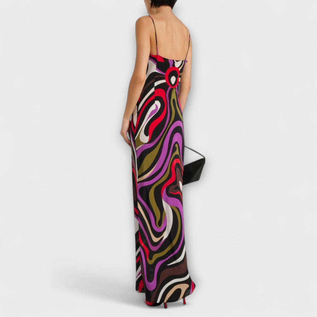 Daphne - Robe maxi avec imprimé marbré