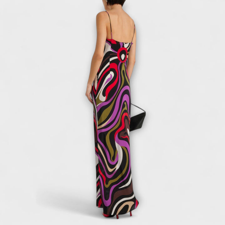 Daphne - Robe maxi avec imprimé marbré