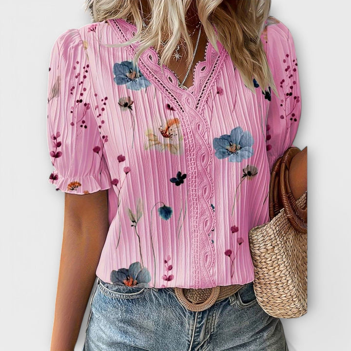 Emily - Blouse à la mode avec décolleté en V