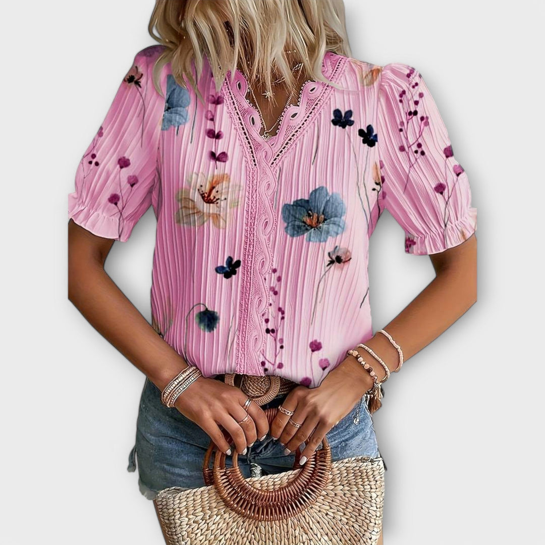 Emily - Blouse à la mode avec décolleté en V