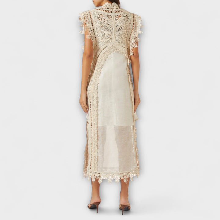 Mira - Robe maxi en organza tissée et vide