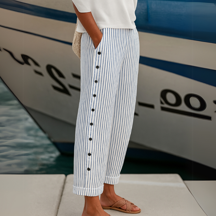 Sharon | Pantalon d'été ample à rayures confortables