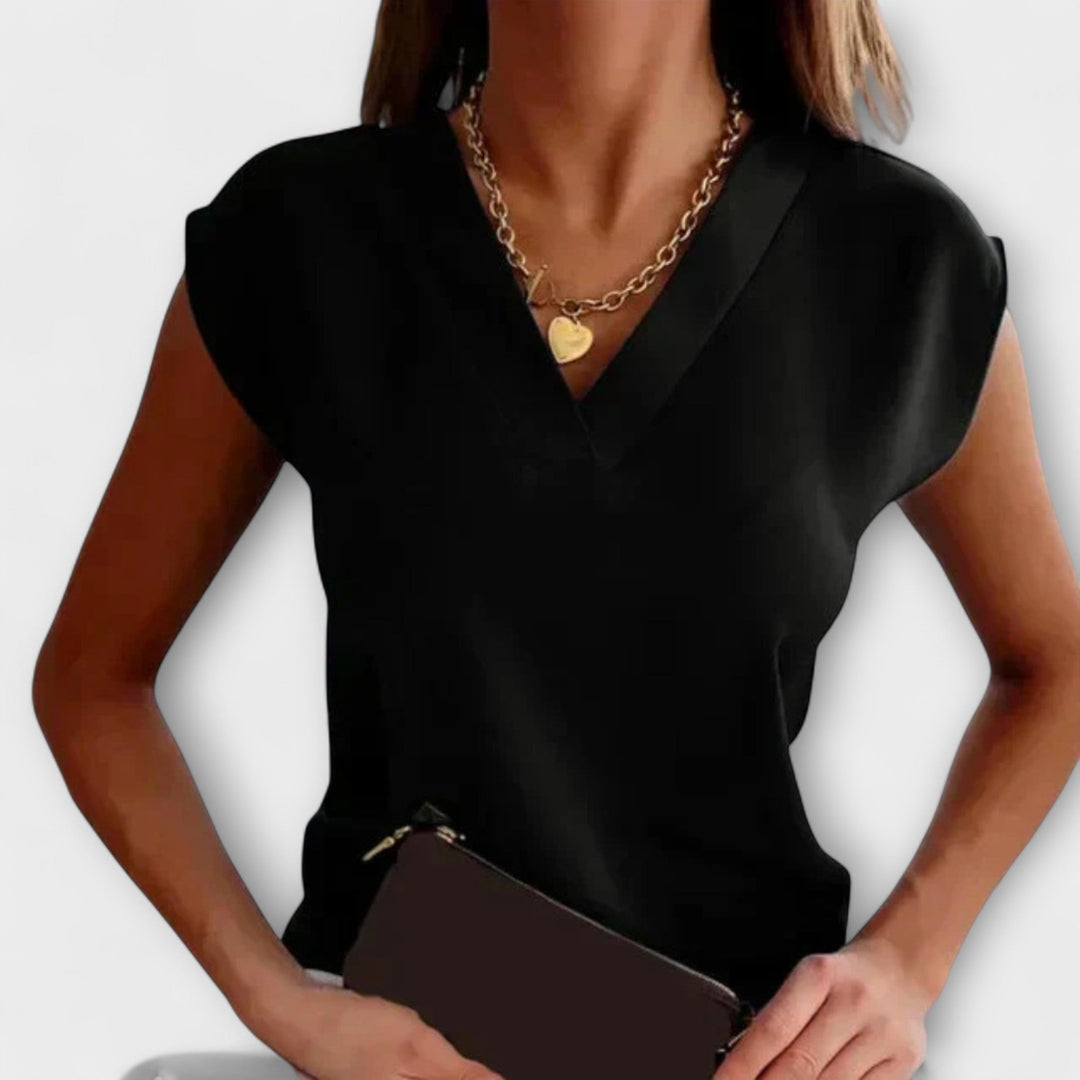 Top d'été pour femme avec décolleté en V et manches amples