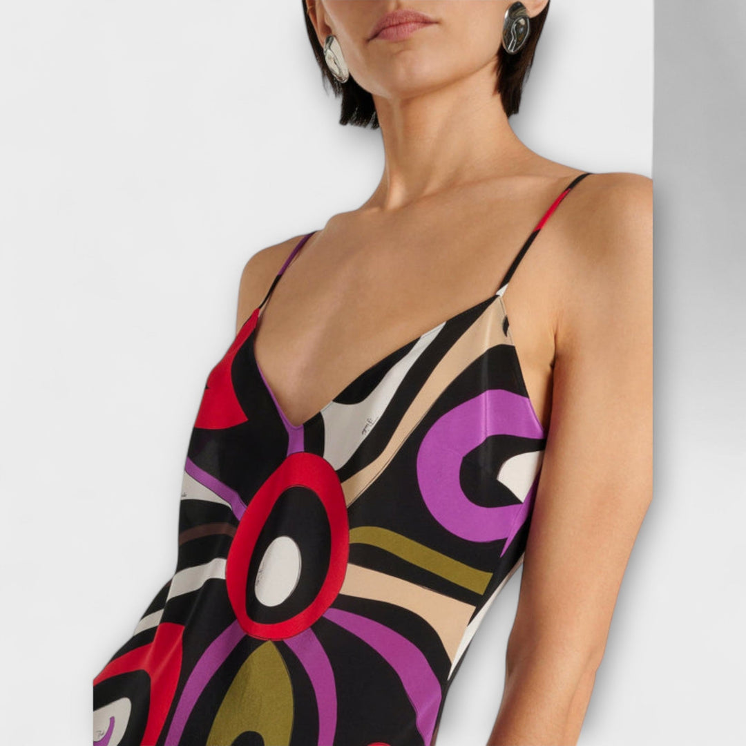 Daphne - Robe maxi avec imprimé marbré