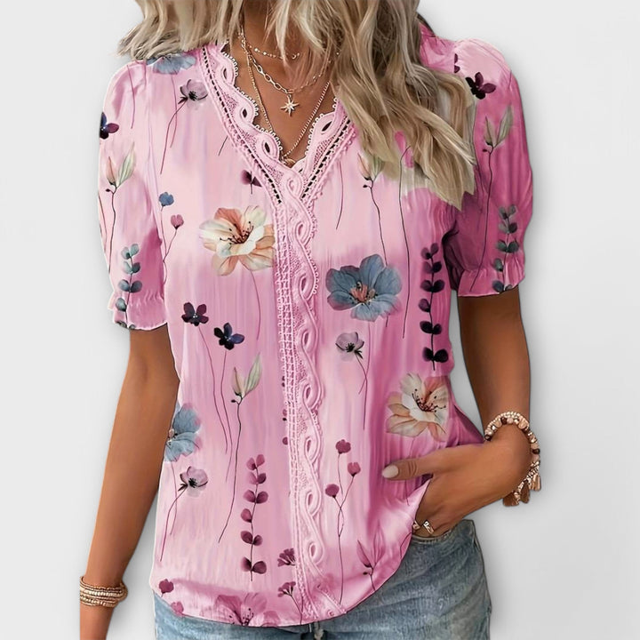 Emily - Blouse à la mode avec décolleté en V