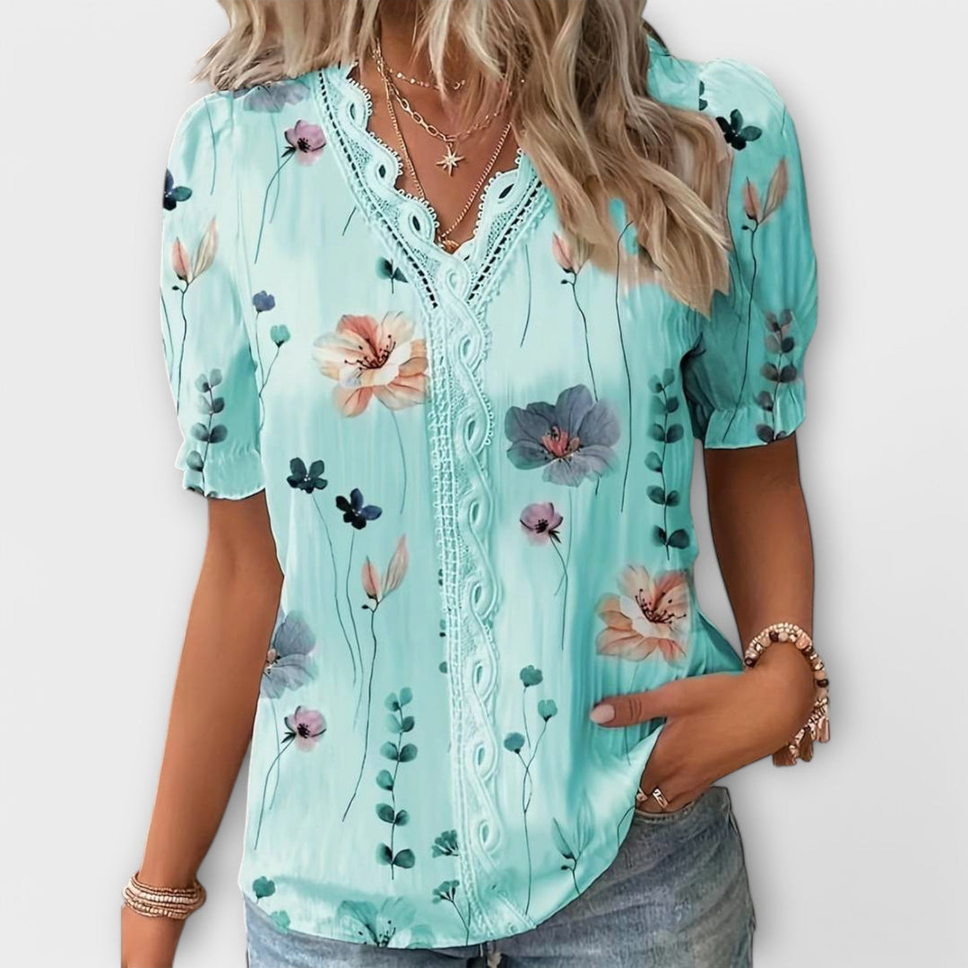 Emily - Blouse à la mode avec décolleté en V