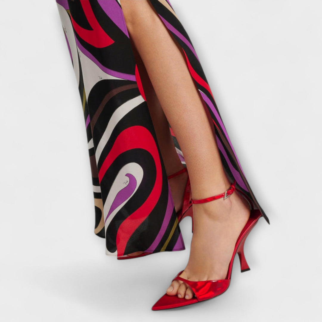 Daphne - Robe maxi avec imprimé marbré