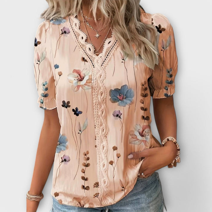 Emily - Blouse à la mode avec décolleté en V