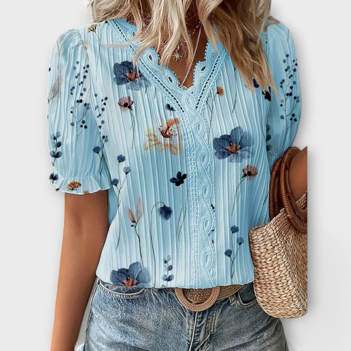 Emily - Blouse à la mode avec décolleté en V