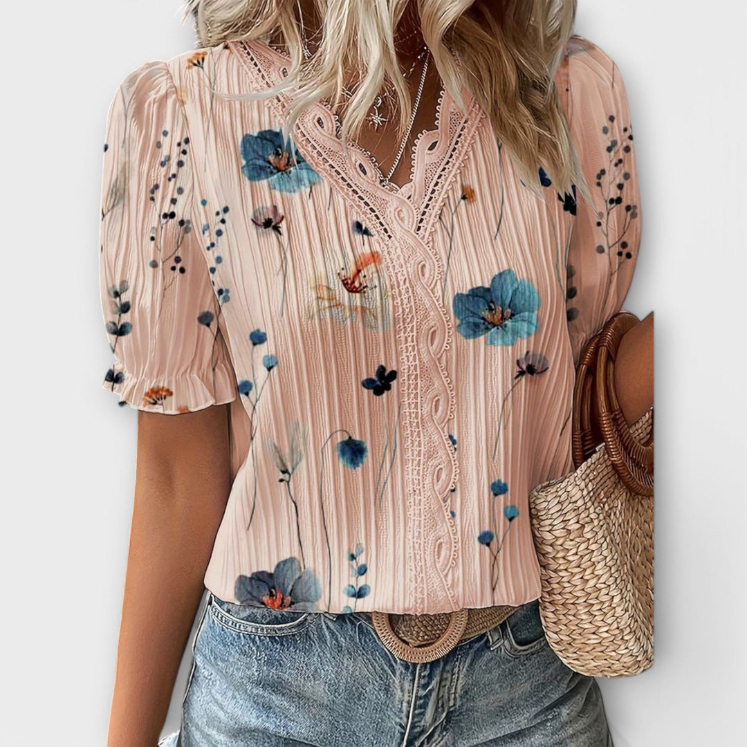 Emily - Blouse à la mode avec décolleté en V