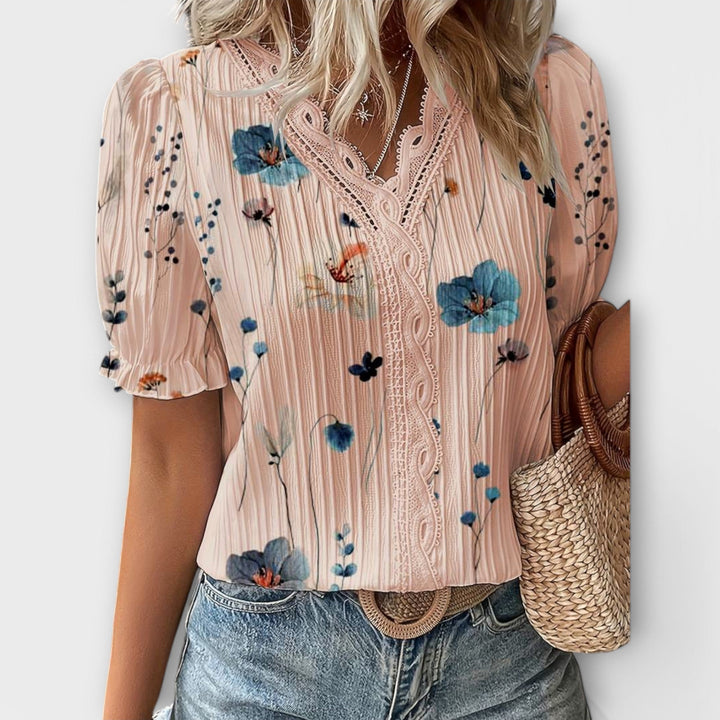 Emily - Blouse à la mode avec décolleté en V