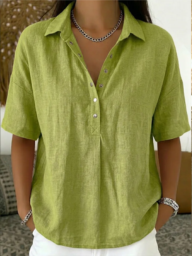 Anastasia | Blouse avec col et détail de bouton