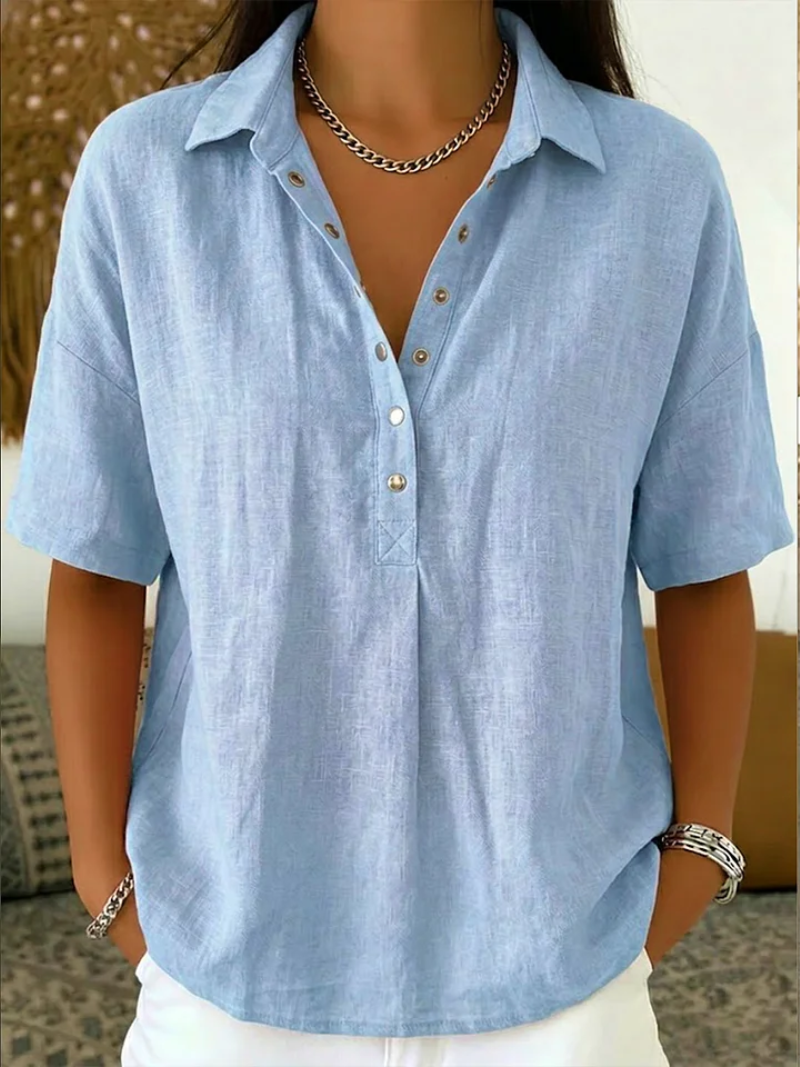 Anastasia | Blouse avec col et détail de bouton