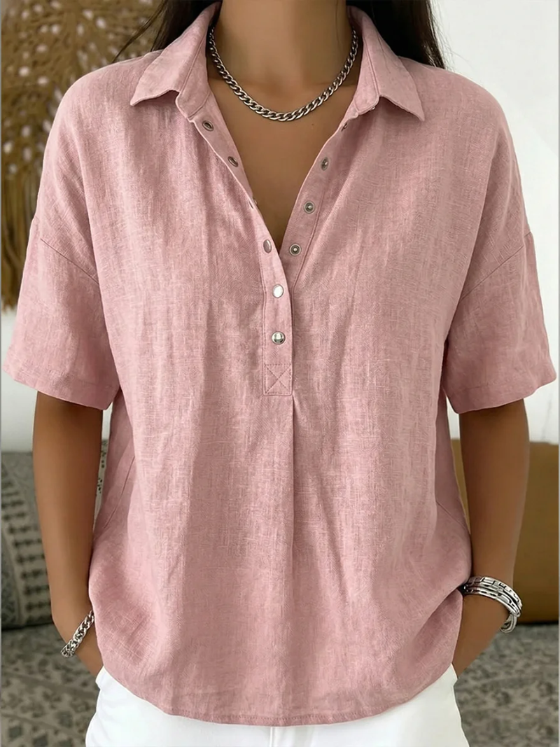 Anastasia | Blouse avec col et détail de bouton