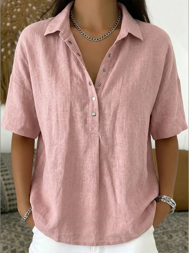 Anastasia | Blouse avec col et détail de bouton
