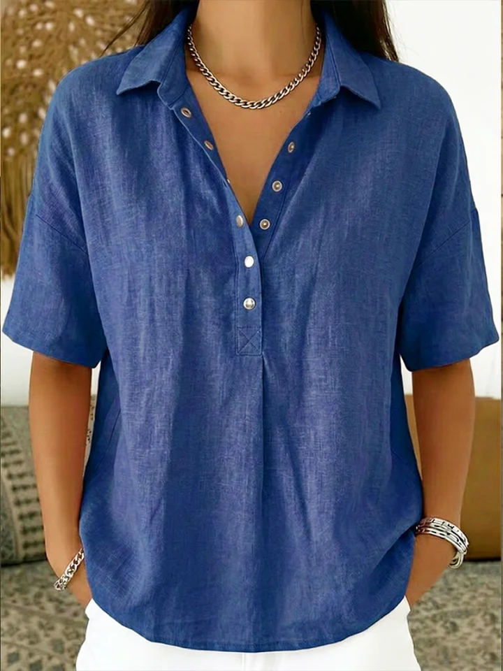 Anastasia | Blouse avec col et détail de bouton