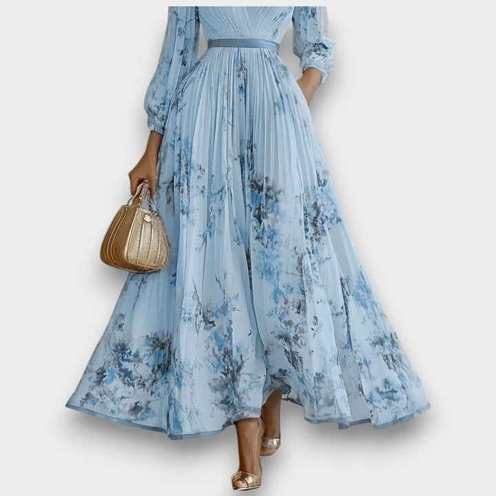 Rowella - Élégant Robe Longue Plissée Florale