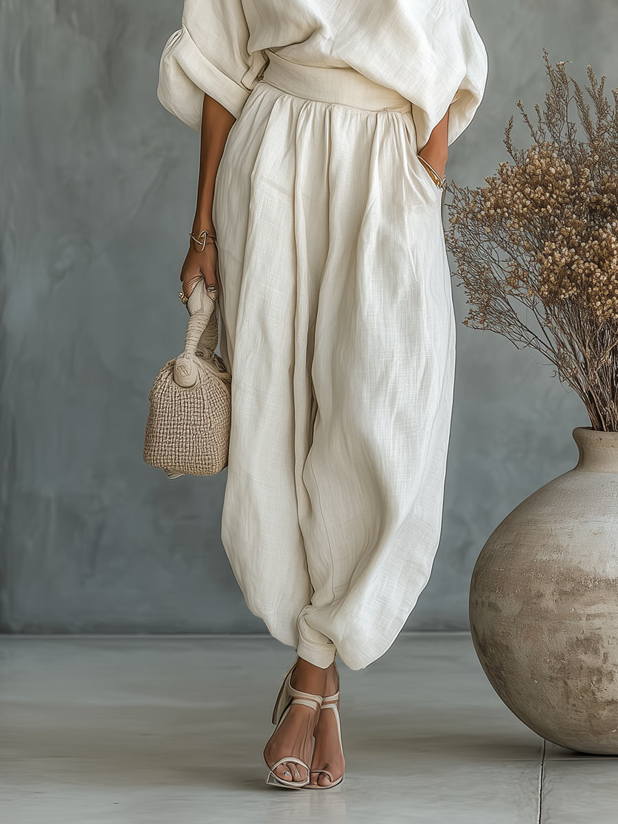 Lisa | Ensemble Top Doux à Épaules Dégagées et Pantalons Ajustés
