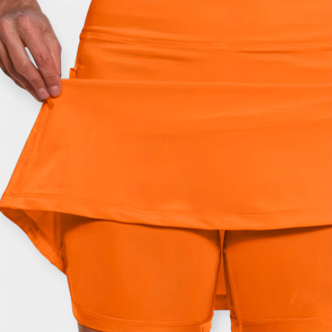 Shorts taille haute avec jupe