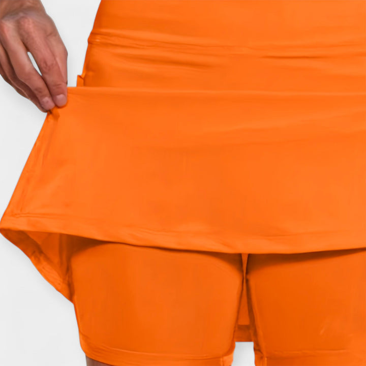 Shorts taille haute avec jupe