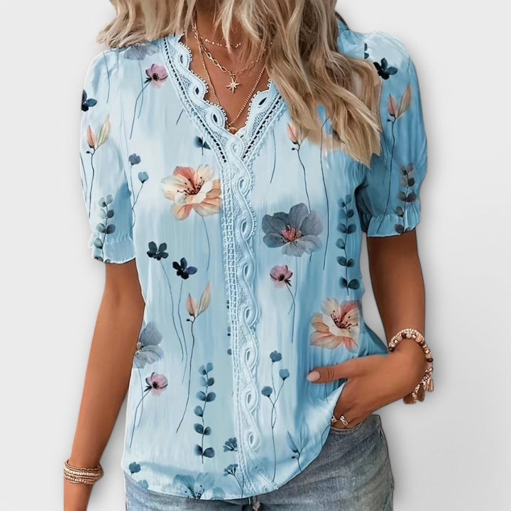 Emily - Blouse à la mode avec décolleté en V