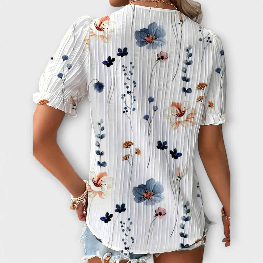 Emily - Blouse à la mode avec décolleté en V