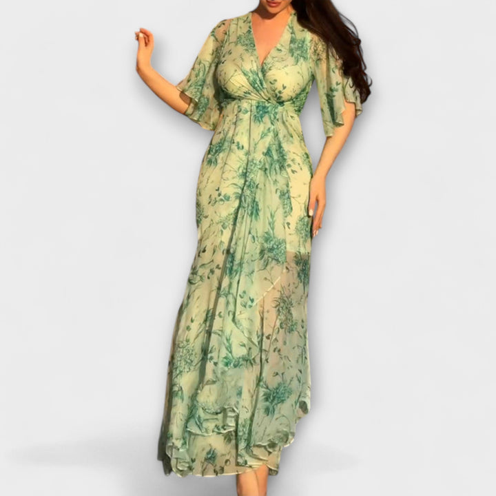 Lana - Robe florale élégante avec décolleté en V