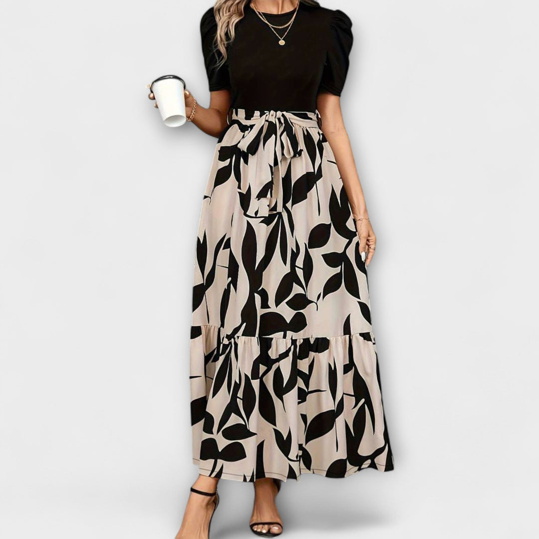 Luna - Robe d'été à motif floral et décolleté rond