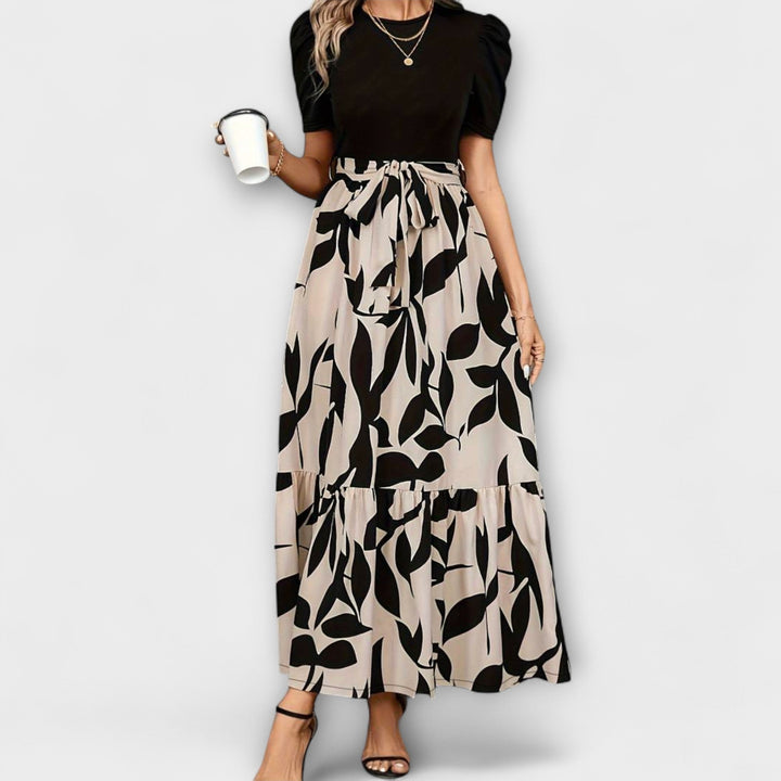 Luna - Robe d'été à motif floral et décolleté rond