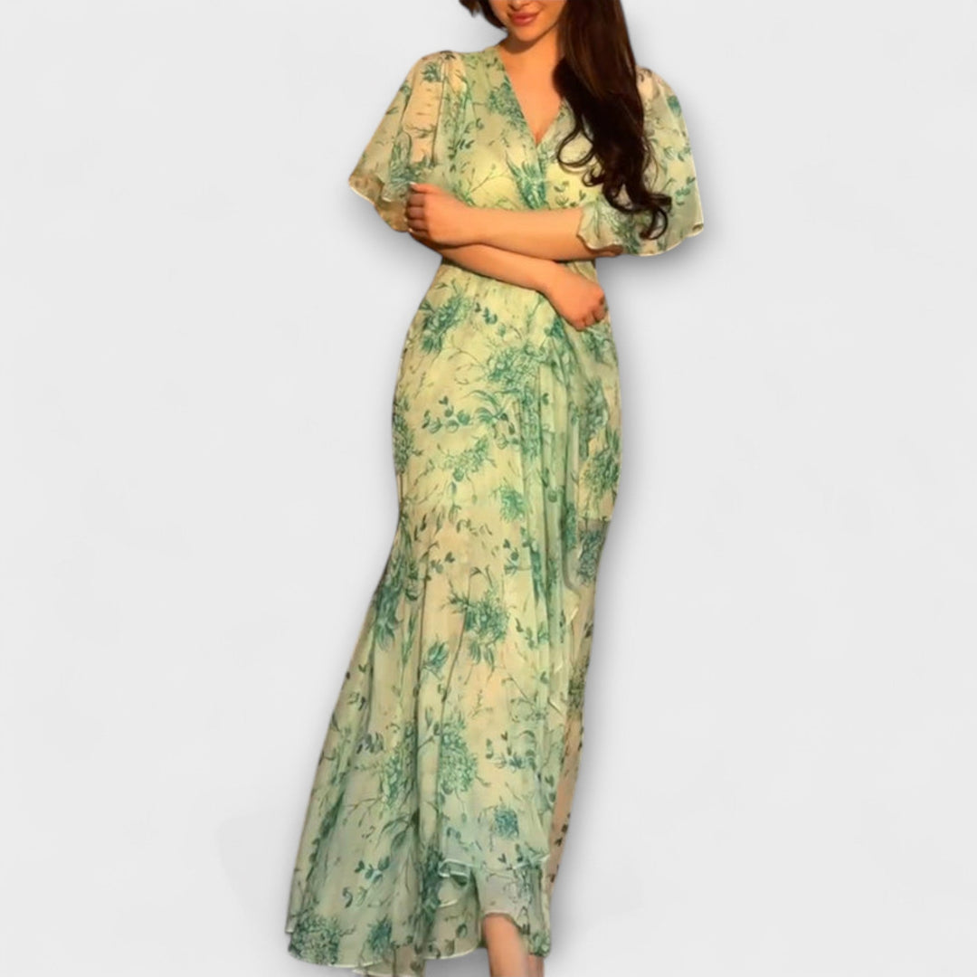 Lana - Robe florale élégante avec décolleté en V