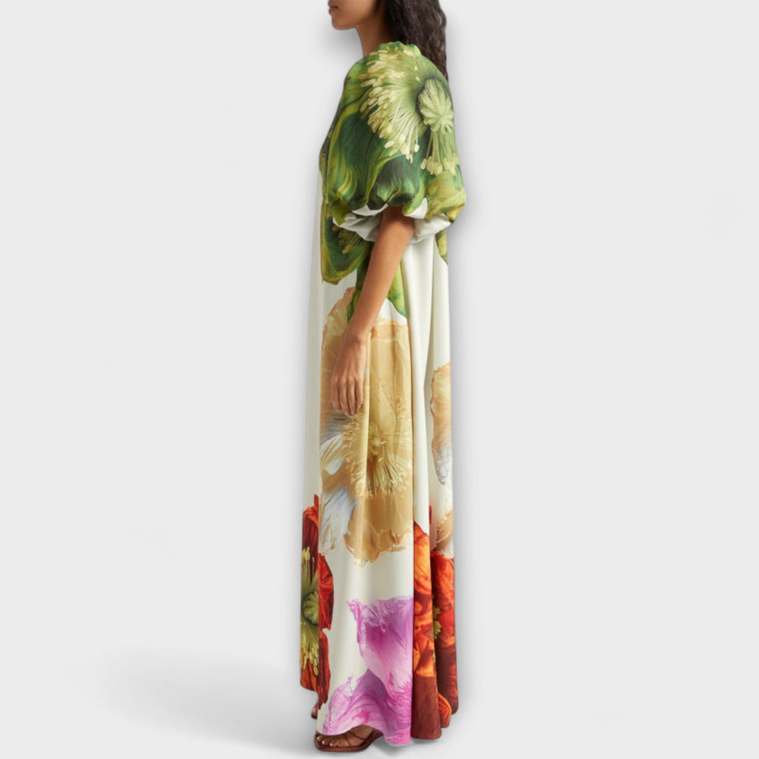 Melódia - Robe maxi florale asymétrique