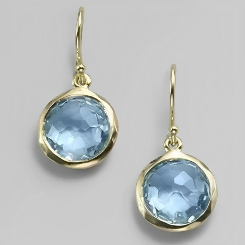 Boucles d'Oreilles Élégantes avec Cristal Bleu