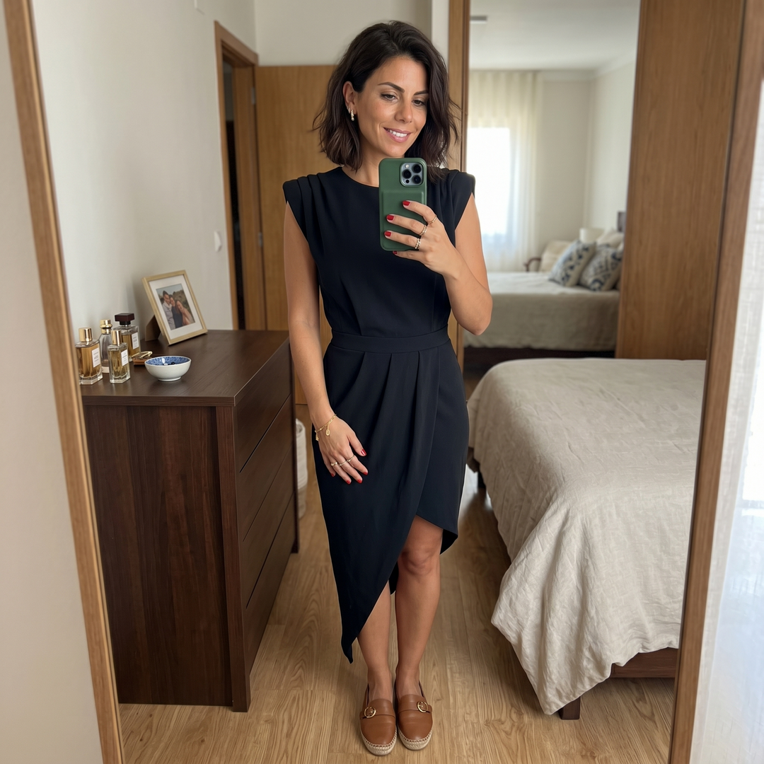 Aurora | Robe Asymétrique avec Épaules Structurées
