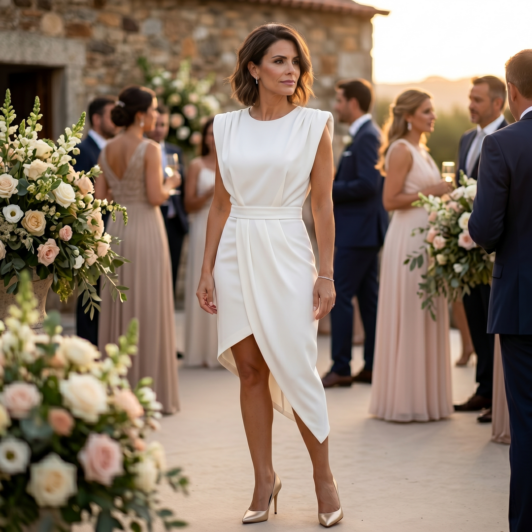 Aurora | Robe Asymétrique avec Épaules Structurées