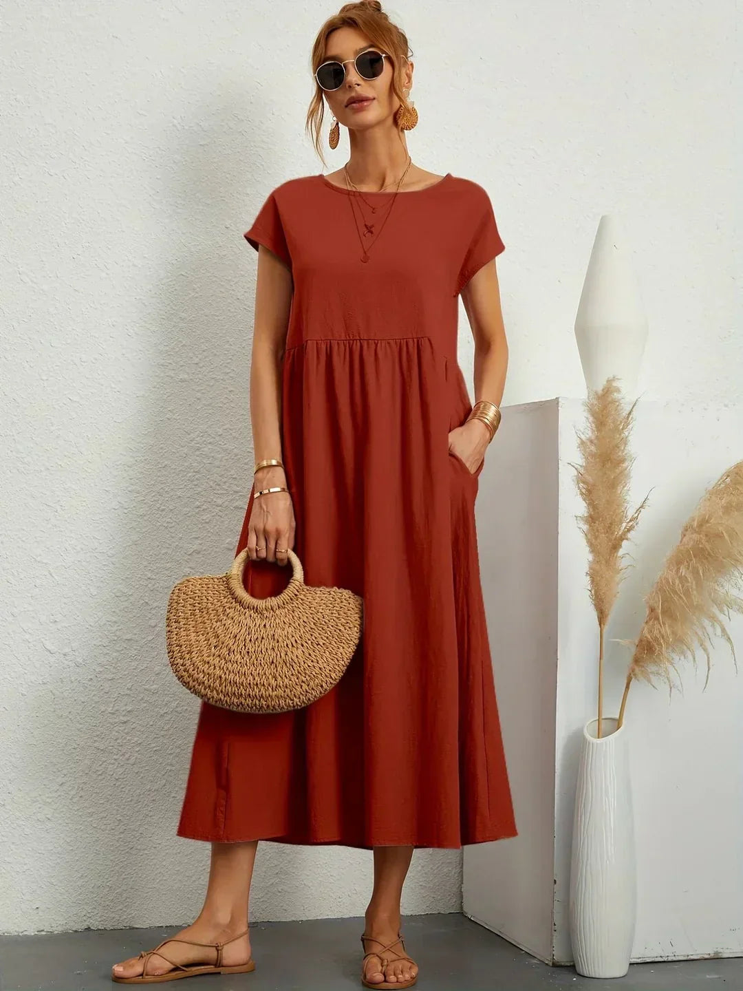 Gabrielle™ — Robe midi fluide élégance