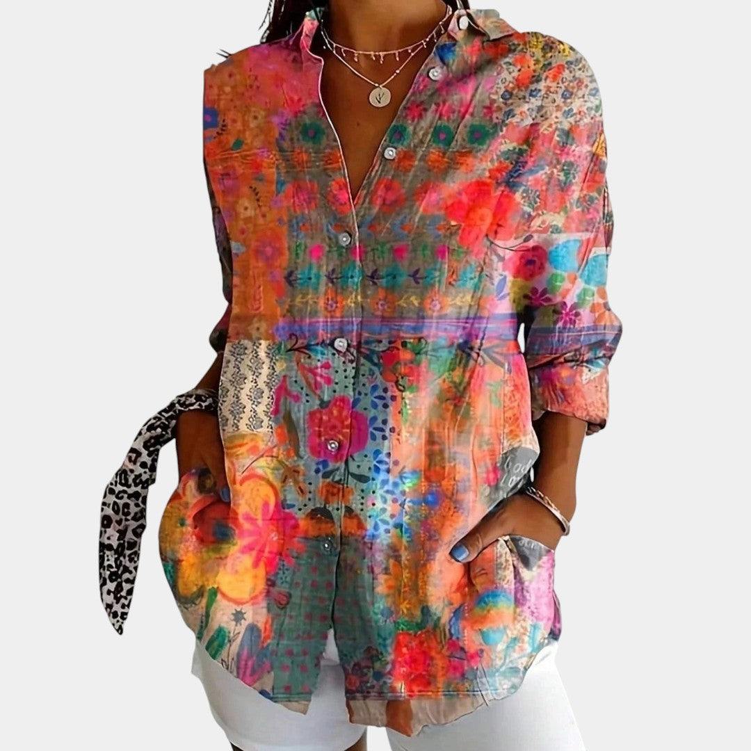 Nika – Blouse d'été avec imprimé vibrant