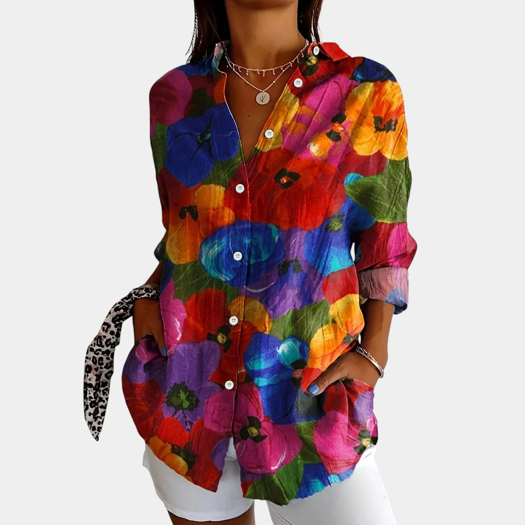 Nika – Blouse d'été avec imprimé vibrant